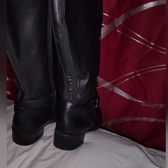 Women's Knee High 2.5 In heeled Leather Boot Sz 8 Wide by TIME & TRU - Picture 9 of 12